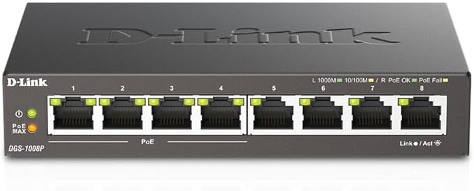 D-Link 8-Port Gigabit Unmanaged PoE+ Ethernet Switch, by D-Link