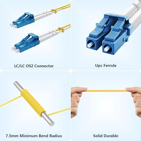 Yonwide 5 Packs Single Mode Fiber Optic Cable - 10m Lc to Lc - Image 4