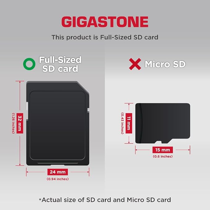 GIGASTONE 32GB SD Card, Camera Plus, UHS-I U1 Class 10 SDHC Memory Card Full HD - Image 2