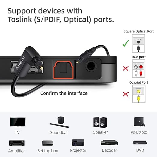 90 Degree Optical Audio Cable, 15ft Optical Cable, Slim Optical Digital Audio - Image 5