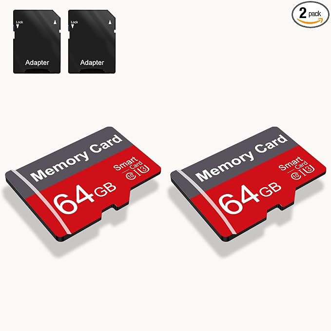 2 Pack Memory Card 64GB with Adapter, High Speed TF Card, UHS-I C10 A1 Memory by Unknown