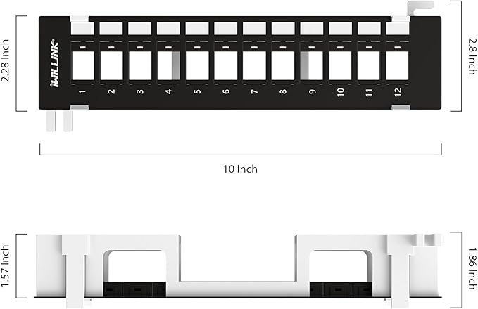 Iwillink Blank 12-Port Keystone Patch Panel - Image 5