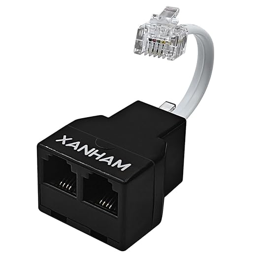 Phone Cable 2 Way Splitter RJ11 6P4C Telephone Line Cord Adapter by XANHAM