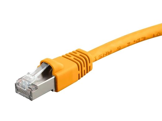 Monoprice Cat6A 7ft Yellow Patch Cable Double Shielded 26AWG 10G Pure Bare by Monoprice