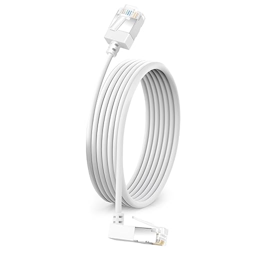 Flexible Cat 6 Ethernet Cable 270 °Upward Angle 30 Feet, Ultra Thin & Slim Rj45 by DUTEVOLNS