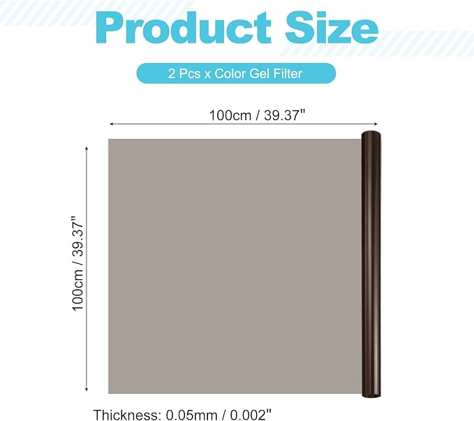 MECCANIXITY Lighting Gel Filter 39.4x39.4 Inch Brown Color Correction Sheet - Image 2