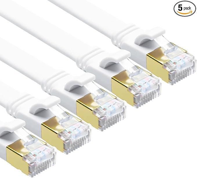 Yauhody CAT8 Ethernet Cable, 10ft 5 Pack Flat CAT8 Patch Cord, Faster than by Yauhody