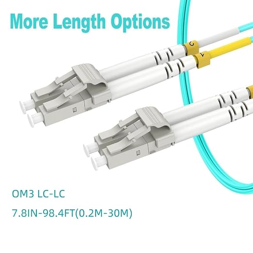 OM3 LC LC Fiber Patch Cable, 165ft Multimode Fiber Optical Cable, Options - Image 3