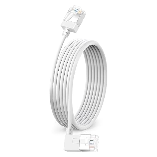 Flexible Cat 6 Ethernet Cable 90° Right Angled 30 Feet, Ultra Thin & Slim Rj45 by DUTEVOLNS