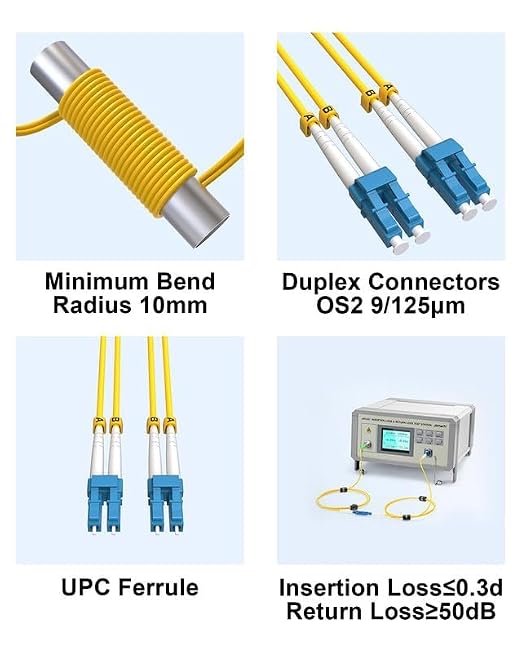 1FT LC to LC Single Mode Fiber Patch Cable, 5 Pack OS2 LC to LC Fiber Patch - Image 7