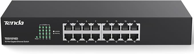 Tenda 16 Port Gigabit Ethernet Switch | Desktop/Rackmount Network Switch | by Tenda