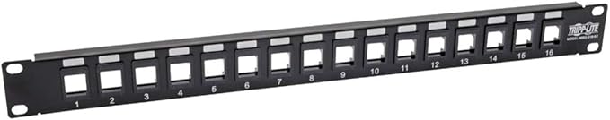 Tripp Lite 16-Port Keystone Blank Patch Panel RJ45, Cat5e / Cat6 Rackmount by TrippLite