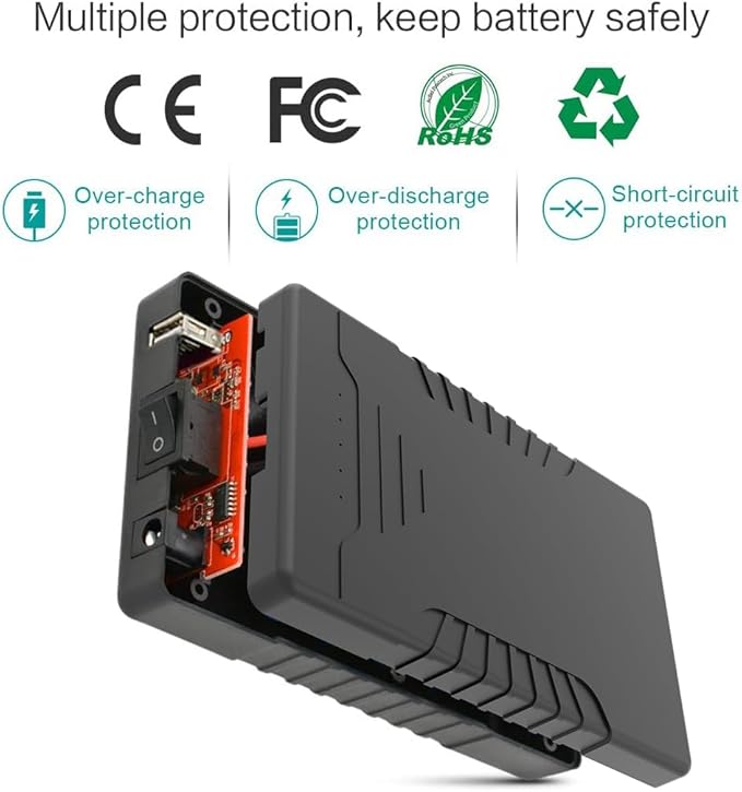 Talentcell Rechargeable 12V 6000mAh/5V 12000mAh DC Output Lithium ion Battery - Image 3