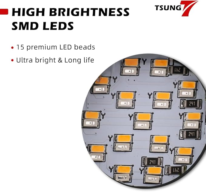 TSUNG Universal Motorcycle SMD LED Turn Signals 12V Brake Tail Lights Running - Image 5