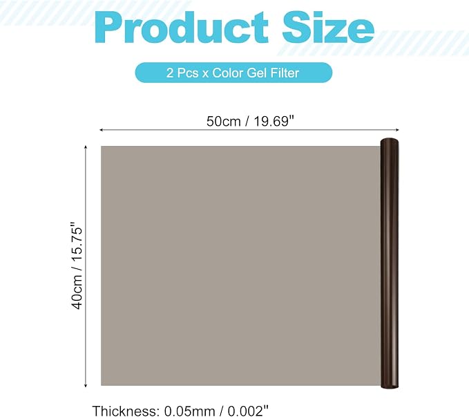 MECCANIXITY Lighting Gel Filter 15.7x19.7 Inch Brown Color Correction Sheet - Image 2
