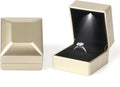 Ring Box Square Shaped LED Light Engagement Ring Boxes Jewelry Gift Box by JYCMMFCPursueRomanceLife