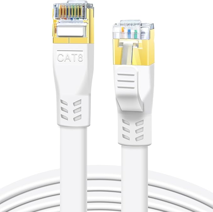 DDMALL CAT8 Ethernet Cable 100ft, High Speed 40Gbps 2000MHz Shielded, Flat by DDMALL