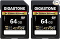 【5-Years Data Recovery】 GIGASTONE 64GB SD Card 2-Pack, 4K Camera Extreme by Gigastone