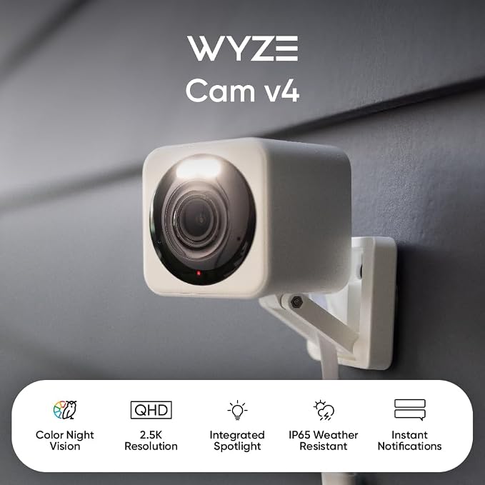 WYZE Cam v4, 2.5K AI Security Camera, Indoor/Outdoor Cameras - Image 2