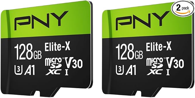 PNY 128GB Elite-X™ Class 10 U3 V30 A1 microSDXC Flash Memory Card by PNY