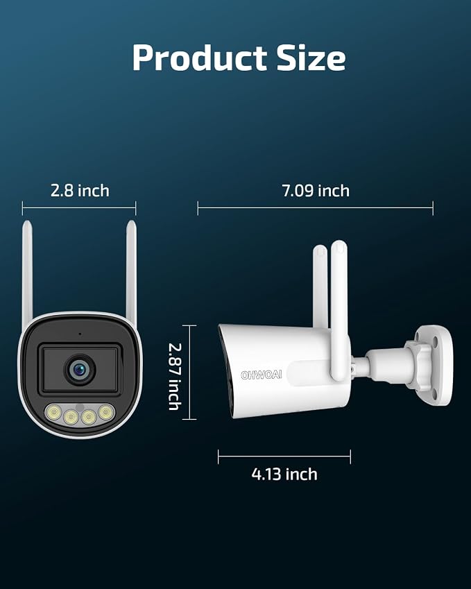 OHWOAI 《Dual Band WiFi & IP65 Waterproof》Wireless Outdoor Security Camera - Image 2