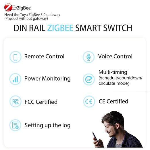 TONGOU ZigBee DIY Smart Switch 16A| DIN Rail Switch| 1P+N 90-240VAC| Real-time - Image 3