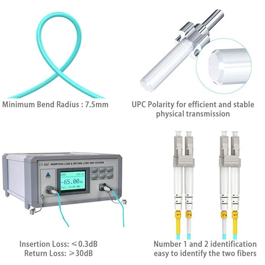 Multimode Fiber LC to LC, 3m OM3, Options 7in~500ft, LC Fiber Patch Cable - Image 5