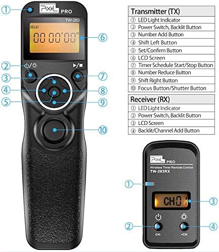 Pixel TW283-UC1 Wireless Remote Trigger Wireless Trigger Wire Trigger Timer - Image 7