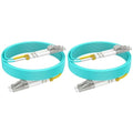 Multimode Fiber LC to LC, 10ft/3m-2PACK, OM3 MM Fiber Patch Cable Duplex by RamboCables