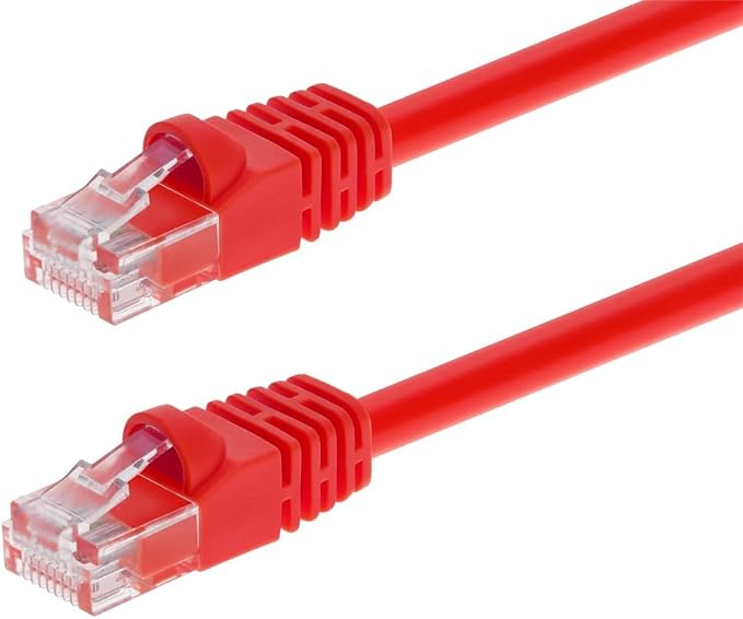 Monoprice Cat5e 14ft Red Patch Cable UTP 24AWG 350MHz Pure Bare Copper Snagless by Monoprice