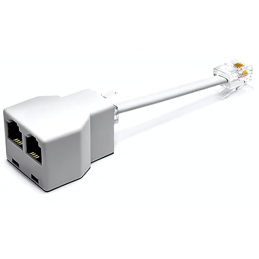 Phone Splitter for Landline, RJ11 Phone Jack Splitter 2-Way Adapter, Telephone by RetailAndBulk