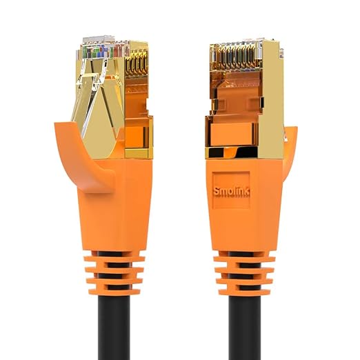 Smolink Cat8 Ethernet Cable, 35ft Shielded LAN Wire, 26AWG F/FTP, 40Gbps 2000MHz by Smolink