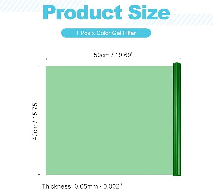 MECCANIXITY Lighting Gel Filter 15.7x19.7 Inch Dark Green Color Correction Sheet - Image 2