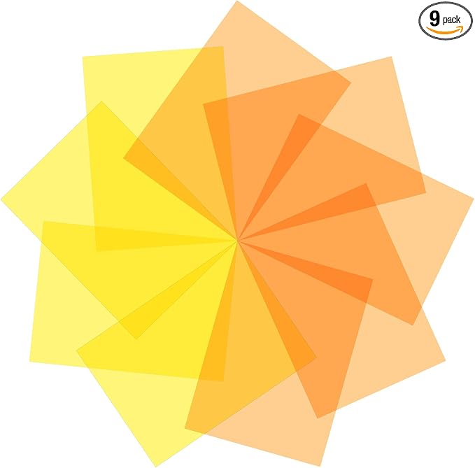 Lystaii 9pcs Gel Light Filter Color Correction Colored Overlays Transparent by Lystaii