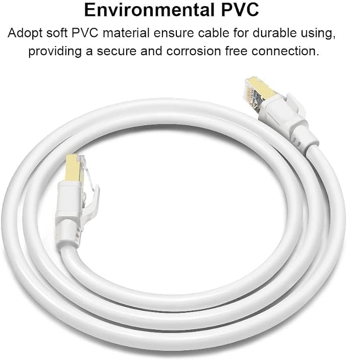 Yauhody CAT8 Ethernet Cable 3FT 2 Pack, 40Gbps High Speed SFTP 2000MHz Gigabit - Image 5