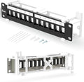 12 Port Blank Keystone Patch Panel Wall Mount 10inch by Enmane