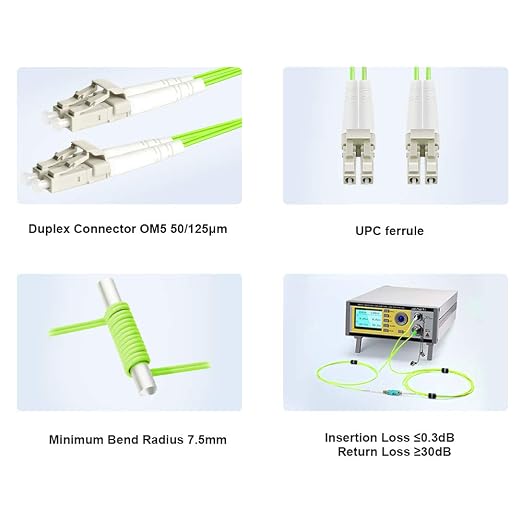 FLYPROFiber- 1M/3ft OM5 LC to LC Fiber Patch Cable, Length Options: 0.2m-20m - Image 3