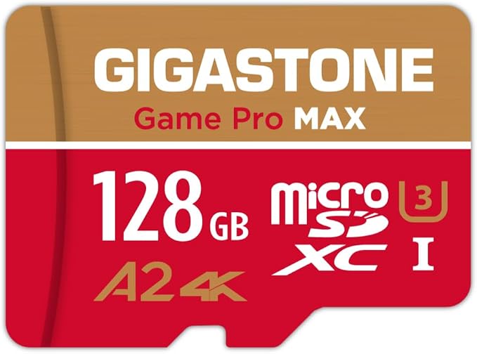 【for Switch 1 Only】 GIGASTONE 128GB Micro SD Card, 4K Game Pro MAX, A2 V30 by Gigastone