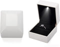 Ring Box Square Shaped LED Light Engagement Ring Boxes Jewelry Gift Box by JYCMMFCPursueRomanceLife