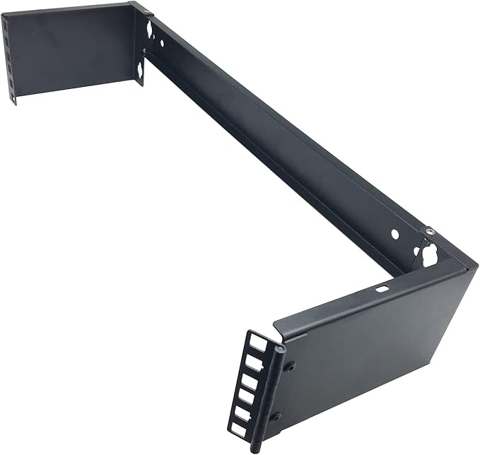 2U 19-inch Hinged Wall Mount Patch Panel Bracket- 6-inch Deep Foldable by JINGCHENGMEI