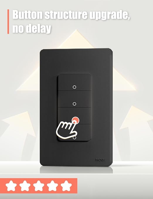 MOES Smart 4 Gang Light Switches, 2nd Generation Wi-Fi Single Pole Switch - Image 3