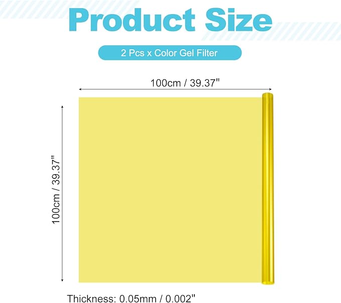 MECCANIXITY Lighting Gel Filter 39.4x39.4 Inch Yellow Color Correction Sheet - Image 2