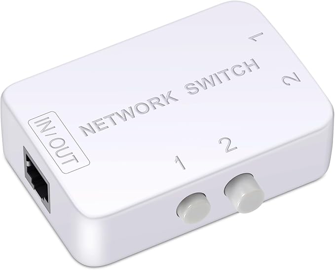 2 Ports Network Switch Splitter Selector RJ45 Network Switch 2x1 Ethernet RJ45 by Unknown