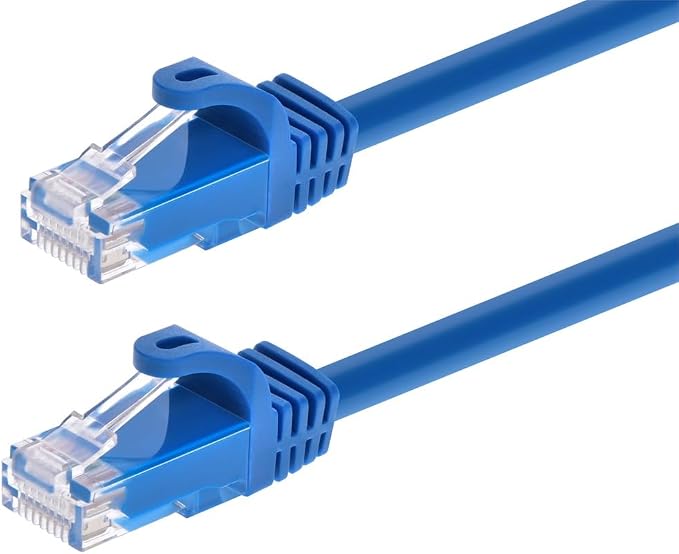 Monoprice Cat5e 2ft Blue Patch Cable UTP 24AWG 350MHz Pure Bare Copper Snagless by Monoprice