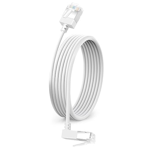 Ultra Thin Cat 6 Ethernet Cable 90° Downward Angle 6.6 Feet, Flexible & Slim by DUTEVOLNS
