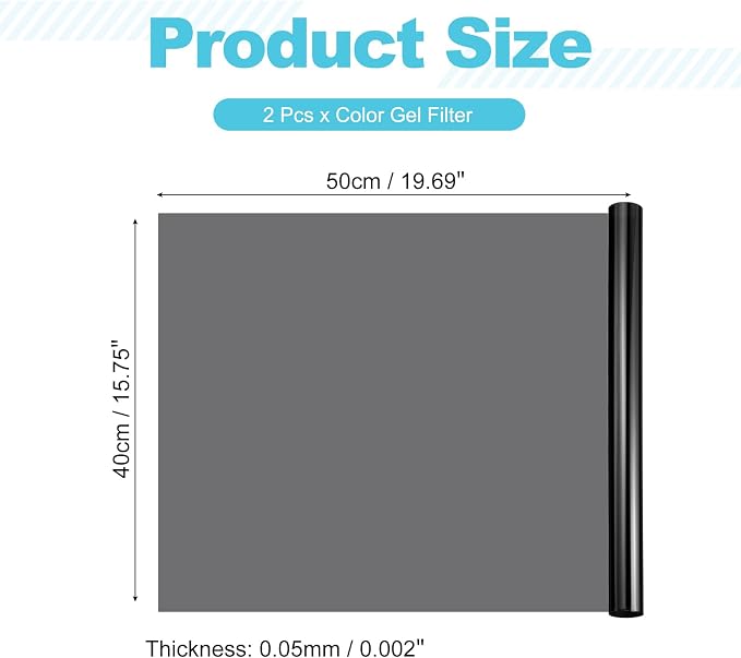 MECCANIXITY Lighting Gel Filter 15.7x19.7 Inch Dark Gray Color Correction Sheet - Image 2