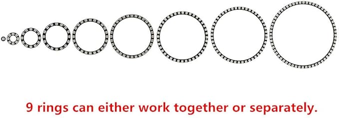 241 LEDs 9 Rings WS2812B 5050 RGB LED Ring Lamp Light Individually Addressable - Image 3