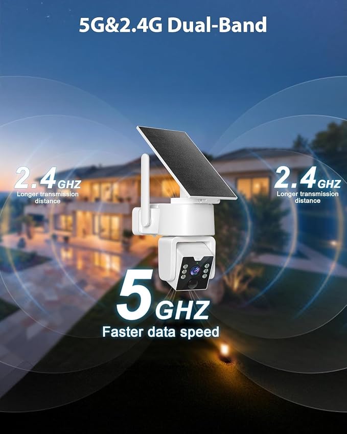 5G & 2.4G Wi-Fi Outdoor Camera Wireless, Solar Security Cameras Wireless Outdoor - Image 4