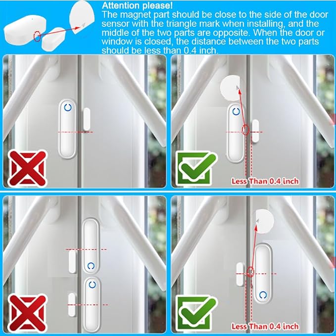 Door Chime with Phone App, WiFi Door Open Contact Sensor Alarm Chime with 600 - Image 5