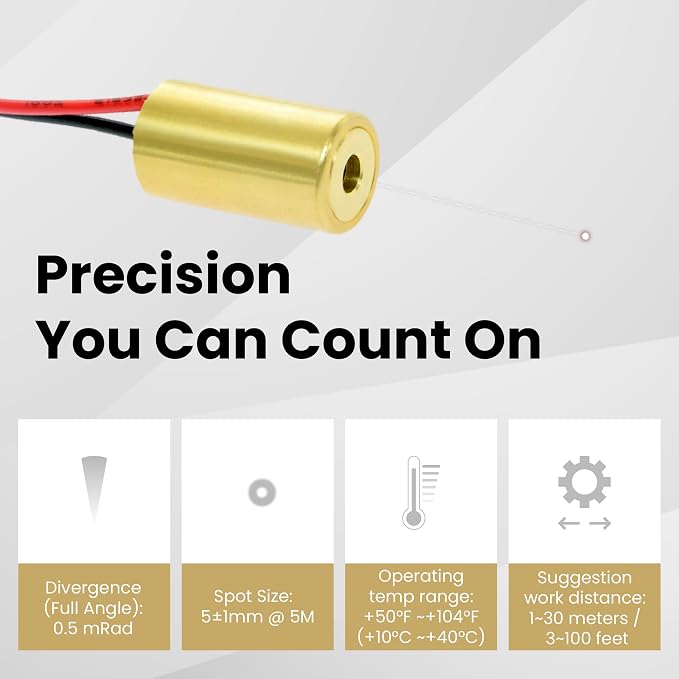 IR Dot Laser Module, Class 1 eye-safe, Less Than 0.7mW, VLM-780-01 LPT – - Image 2